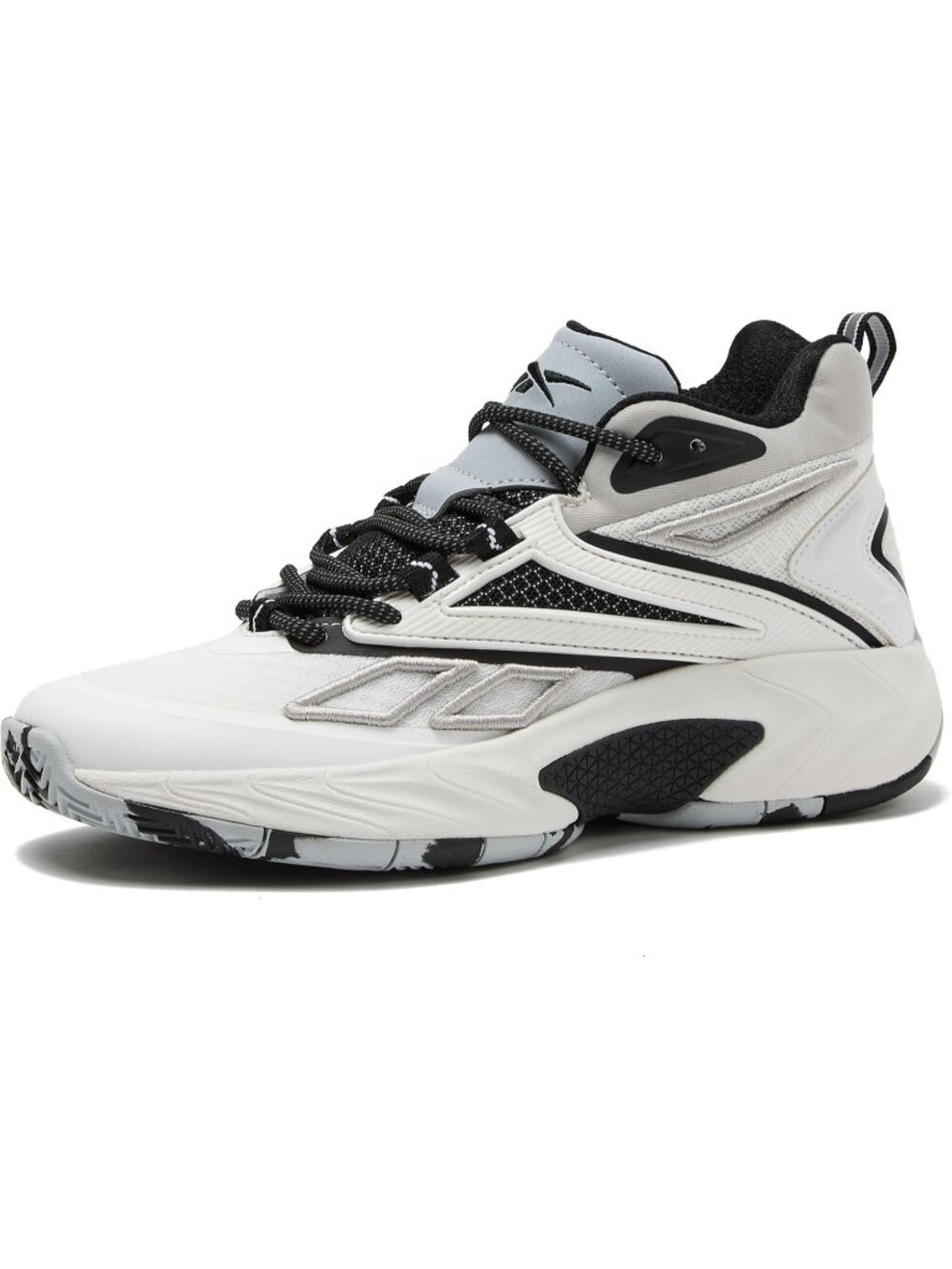 Men's White Grey Zone Breaker High Top Sports Lace Up Sneakers Basketball Shoes